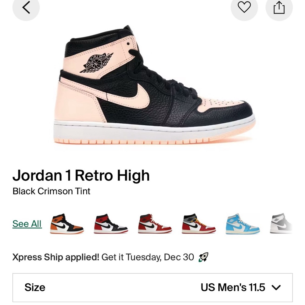 Nike Jordan 1 Retro High Black and Pink Sneakers